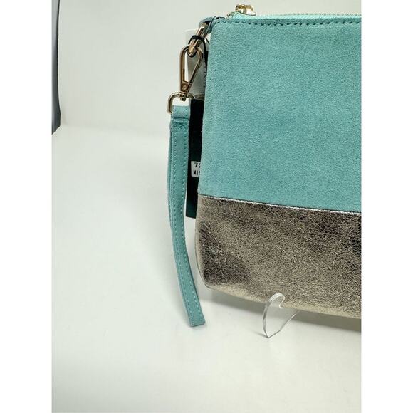 NEW with Tags Street Level Mirabella Metallic Sueded and Leather Wristlet Clutch - Picture 5 of 14
